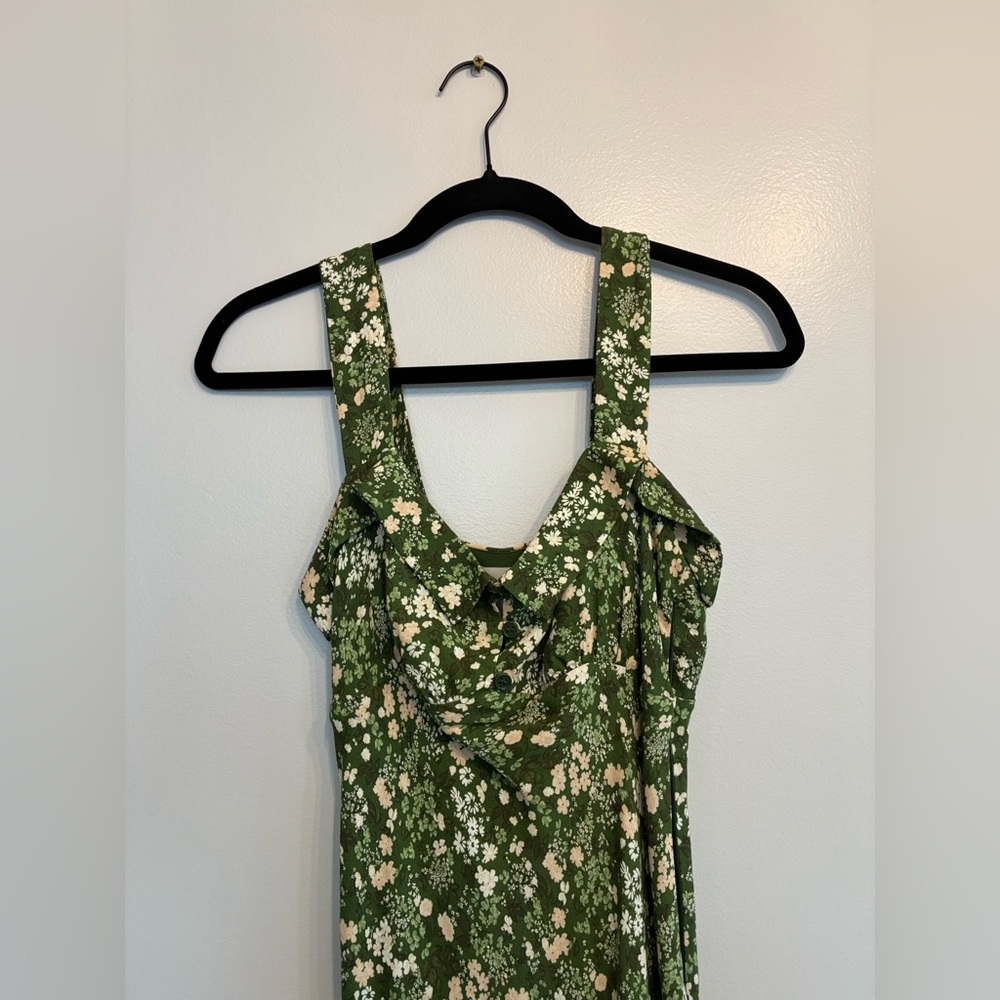 Reformation Green Floral Midi Dress, Size 4 - Picture 3 of 9